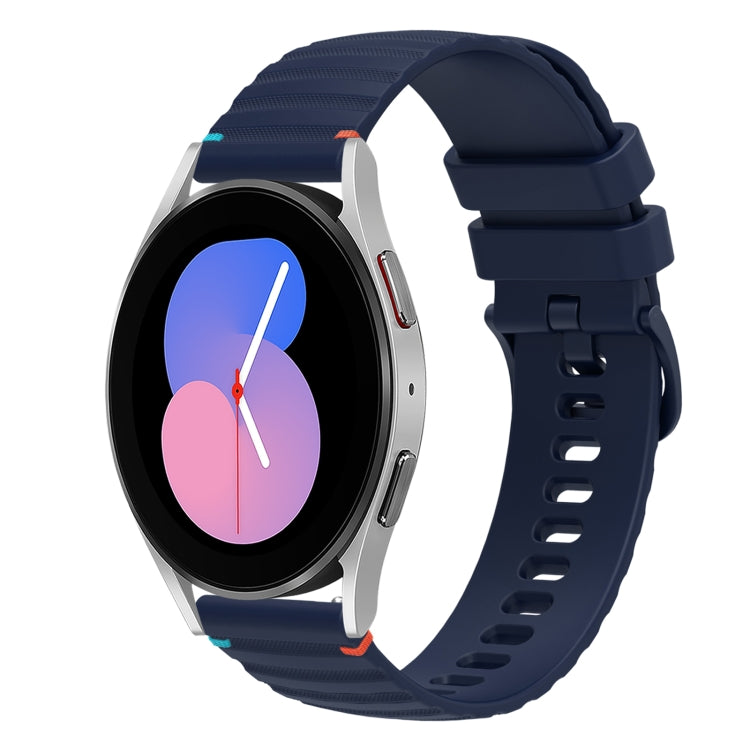 سوار ساعة سيليكون مخيط بنقاط متموجة 20 مم، لساعة Samsung Galaxy Watch 5 مقاس 40 / 44 مم، لساعة Samsung Galaxy Watch 5 Pro مقاس 45 مم، لساعة Samsung Galaxy Watch 4 مقاس 40 / 44 مم، لساعة Samsung Galaxy Watch 4 Classic مقاس 42 / 46 مم