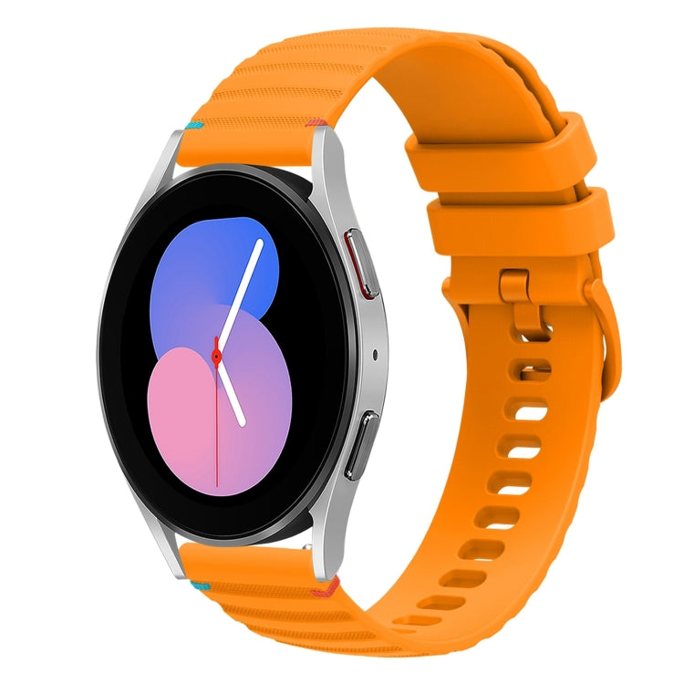 سوار ساعة سيليكون مخيط بنقاط متموجة 20 مم، لساعة Samsung Galaxy Watch 5 مقاس 40 / 44 مم، لساعة Samsung Galaxy Watch 5 Pro مقاس 45 مم، لساعة Samsung Galaxy Watch 4 مقاس 40 / 44 مم، لساعة Samsung Galaxy Watch 4 Classic مقاس 42 / 46 مم