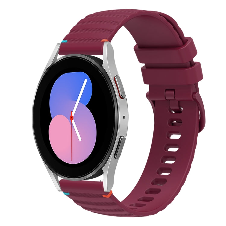 سوار ساعة سيليكون مخيط بنقاط متموجة 20 مم، لساعة Samsung Galaxy Watch 5 مقاس 40 / 44 مم، لساعة Samsung Galaxy Watch 5 Pro مقاس 45 مم، لساعة Samsung Galaxy Watch 4 مقاس 40 / 44 مم، لساعة Samsung Galaxy Watch 4 Classic مقاس 42 / 46 مم