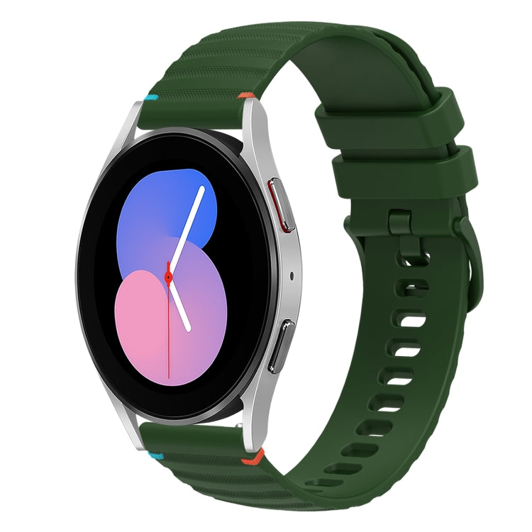 سوار ساعة سيليكون مخيط بنقاط متموجة 20 مم، لساعة Samsung Galaxy Watch 5 مقاس 40 / 44 مم، لساعة Samsung Galaxy Watch 5 Pro مقاس 45 مم، لساعة Samsung Galaxy Watch 4 مقاس 40 / 44 مم، لساعة Samsung Galaxy Watch 4 Classic مقاس 42 / 46 مم