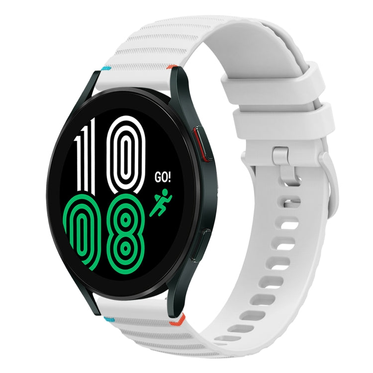 سوار ساعة سيليكون مخيط بنقاط متموجة 20 مم، لساعة Samsung Galaxy Watch 5 مقاس 40 / 44 مم، لساعة Samsung Galaxy Watch 5 Pro مقاس 45 مم، لساعة Samsung Galaxy Watch 4 مقاس 40 / 44 مم، لساعة Samsung Galaxy Watch 4 Classic مقاس 42 / 46 مم