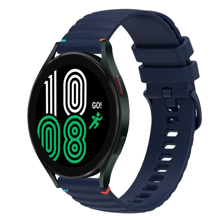 سوار ساعة سيليكون مخيط بنقاط متموجة 20 مم، لساعة Samsung Galaxy Watch 5 مقاس 40 / 44 مم، لساعة Samsung Galaxy Watch 5 Pro مقاس 45 مم، لساعة Samsung Galaxy Watch 4 مقاس 40 / 44 مم، لساعة Samsung Galaxy Watch 4 Classic مقاس 42 / 46 مم