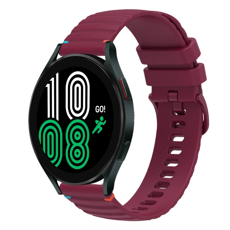سوار ساعة سيليكون مخيط بنقاط متموجة 20 مم، لساعة Samsung Galaxy Watch 5 مقاس 40 / 44 مم، لساعة Samsung Galaxy Watch 5 Pro مقاس 45 مم، لساعة Samsung Galaxy Watch 4 مقاس 40 / 44 مم، لساعة Samsung Galaxy Watch 4 Classic مقاس 42 / 46 مم