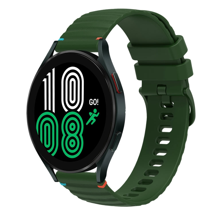 سوار ساعة سيليكون مخيط بنقاط متموجة 20 مم، لساعة Samsung Galaxy Watch 5 مقاس 40 / 44 مم، لساعة Samsung Galaxy Watch 5 Pro مقاس 45 مم، لساعة Samsung Galaxy Watch 4 مقاس 40 / 44 مم، لساعة Samsung Galaxy Watch 4 Classic مقاس 42 / 46 مم