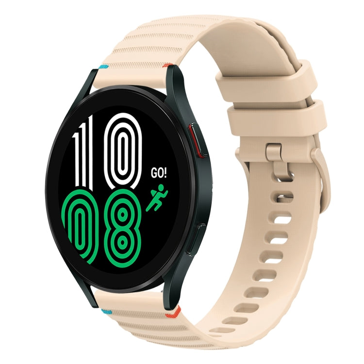 سوار ساعة سيليكون مخيط بنقاط متموجة 20 مم، لساعة Samsung Galaxy Watch 5 مقاس 40 / 44 مم، لساعة Samsung Galaxy Watch 5 Pro مقاس 45 مم، لساعة Samsung Galaxy Watch 4 مقاس 40 / 44 مم، لساعة Samsung Galaxy Watch 4 Classic مقاس 42 / 46 مم