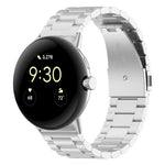 سوار ساعة معدني من الفولاذ المقاوم للصدأ بثلاث خرزات، لساعة Google Pixel 4 / Watch 3 مقاس 45مم، لساعة Google Pixel 4 / 3 / 2 / 1 مقاس 41مم