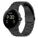سوار ساعة معدني من الفولاذ المقاوم للصدأ بثلاث خرزات، لساعة Google Pixel 4 / Watch 3 مقاس 45مم، لساعة Google Pixel 4 / 3 / 2 / 1 مقاس 41مم