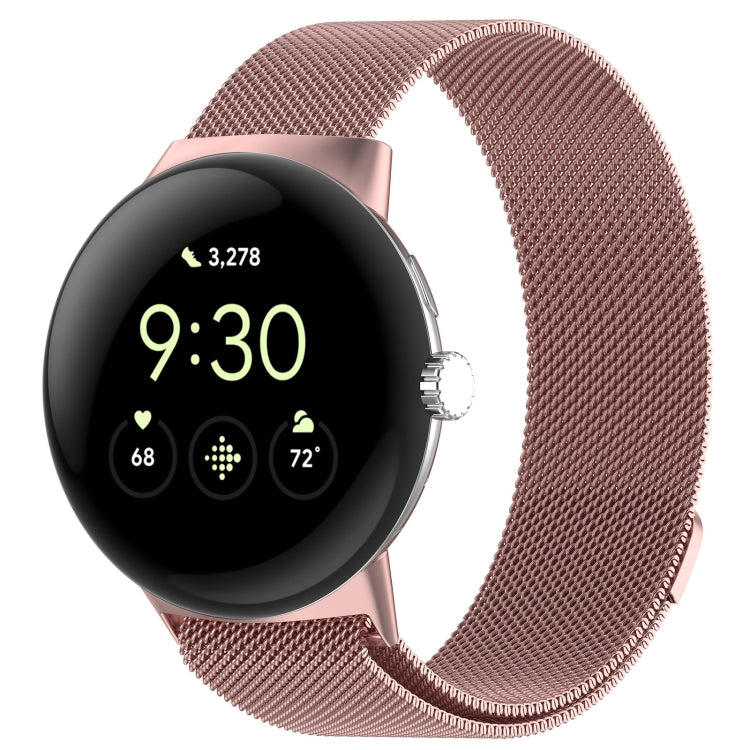 سوار ساعة معدني ميلانيزي مغناطيسي، لساعات Google Pixel Watch 4 / Watch 3 45mm، Google Pixel Watch 4 / 3 / 2 / 1 41mm