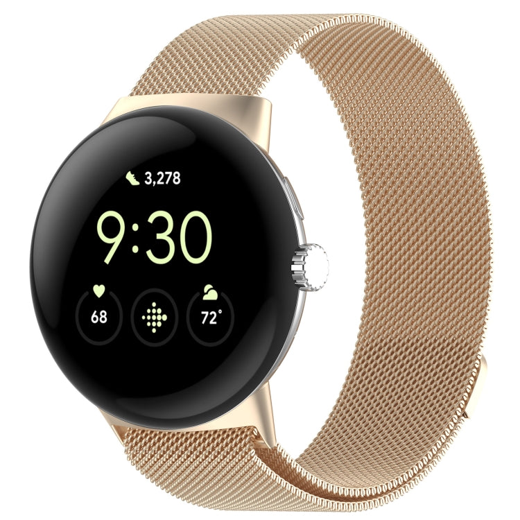 سوار ساعة معدني ميلانيزي مغناطيسي، لساعات Google Pixel Watch 4 / Watch 3 45mm، Google Pixel Watch 4 / 3 / 2 / 1 41mm