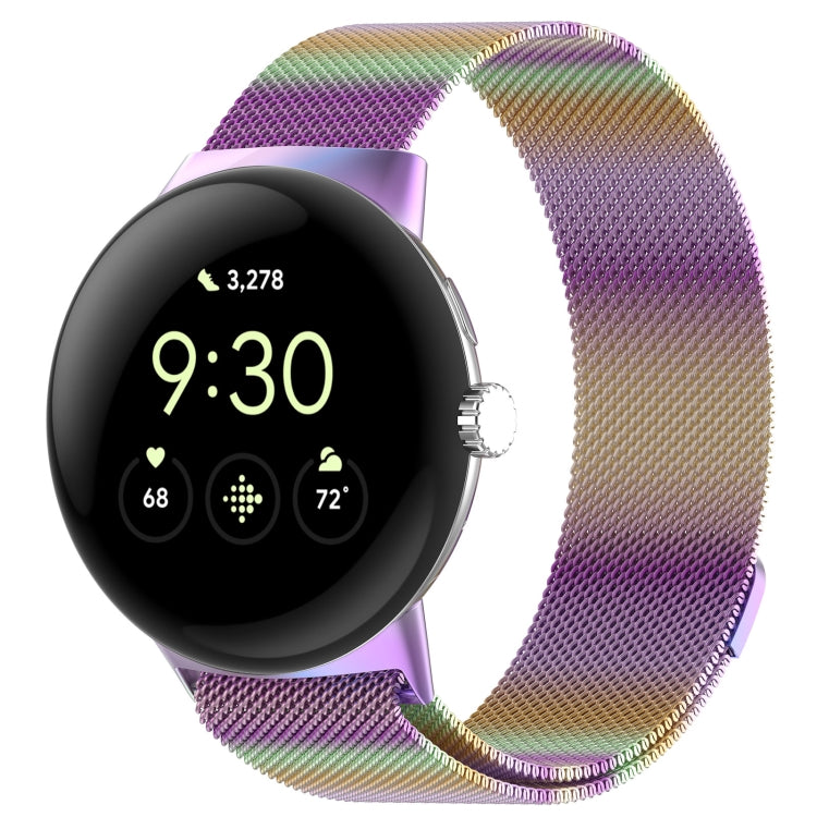 سوار ساعة معدني ميلانيزي مغناطيسي، لساعات Google Pixel Watch 4 / Watch 3 45mm، Google Pixel Watch 4 / 3 / 2 / 1 41mm