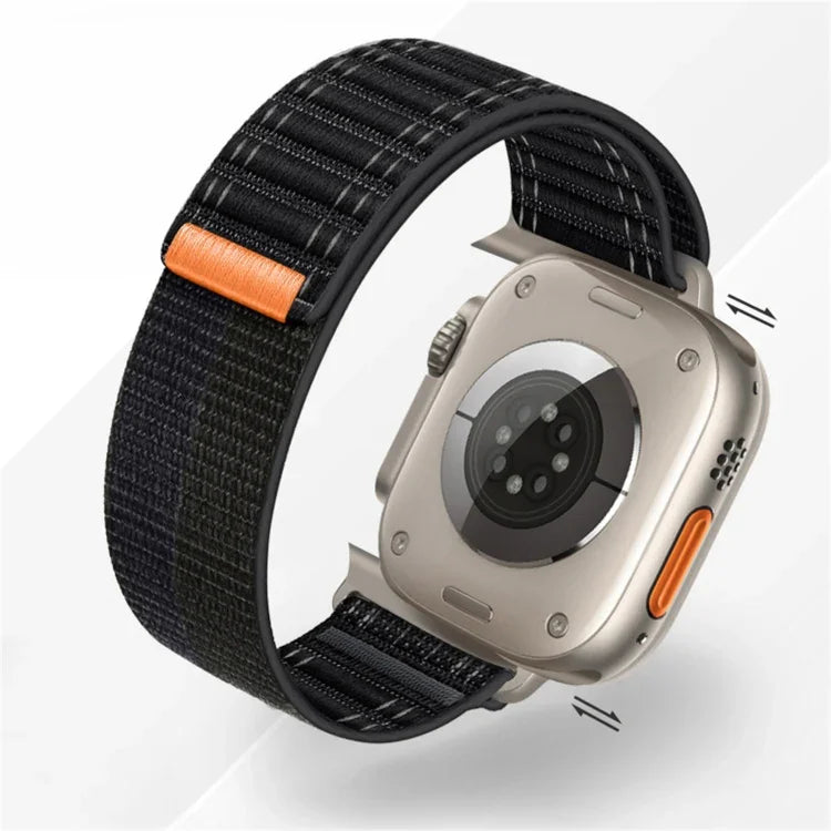 سوار ساعة نايلون بمشبك لاصق على شكل موجة بحرية، لسلسلة Apple Watch 4 مقاس 44مم، لسلسلة Apple Watch 4 مقاس 40مم، لسلسلة Apple Watch 3 مقاس 38مم، لسلسلة Apple Watch 3 مقاس 42مم