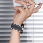 سوار ساعة نايلون بمشبك لاصق على شكل موجة بحرية، لسلسلة Apple Watch SE 2022 مقاس 40مم، لسلسلة Apple Watch SE 2022 مقاس 44مم، لسلسلة Apple Watch 7 مقاس 41مم، لسلسلة Apple Watch 7 مقاس 45مم، لسلسلة Apple Watch 6 مقاس 40مم، لسلسلة Apple Watch 6 مقاس 44مم