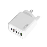 شاحن متعدد المنافذ 120 واط 3 PD Type-C مزدوج USB للهواتف المحمولة، قابس المملكة المتحدة، قابس المملكة المتحدة
