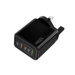 شاحن متعدد المنافذ 120 واط 3 PD Type-C مزدوج USB للهواتف المحمولة، قابس المملكة المتحدة، قابس المملكة المتحدة