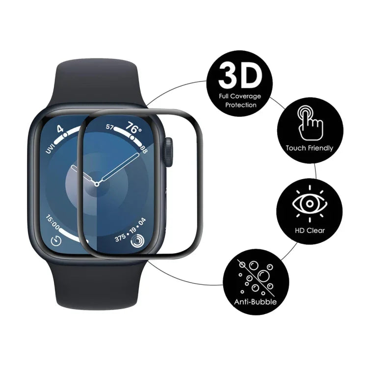 2 قطع من فيلم شاشة ENKAY 3D بتغطية كاملة وحافة ناعمة من PC وPMMA عالي الوضوح، لسلسلة Apple Watch 11 / 10 مقاس 46مم، لسلسلة Apple Watch 11 / 10 مقاس 42مم