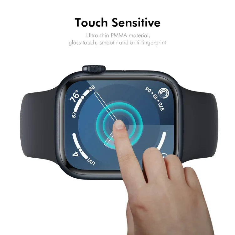 2 قطع من فيلم شاشة ENKAY 3D بتغطية كاملة وحافة ناعمة من PC وPMMA عالي الوضوح، لسلسلة Apple Watch 11 / 10 مقاس 46مم، لسلسلة Apple Watch 11 / 10 مقاس 42مم