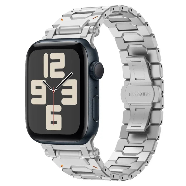 Pathfinder Stainless Steel Metal Watch Band, For Apple Watch Series 10 46mm, For Apple Watch SE 2023 44mm, For Apple Watch Ultra 2 49mm, For Apple Watch Series 9 45mm, For Apple Watch Ultra 49mm, For Apple Watch Series 8 45mm, For Apple Watch SE 2022 4...
