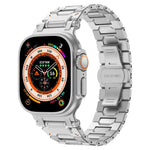 Pathfinder Stainless Steel Metal Watch Band, For Apple Watch Series 10 46mm, For Apple Watch SE 2023 44mm, For Apple Watch Ultra 2 49mm, For Apple Watch Series 9 45mm, For Apple Watch Ultra 49mm, For Apple Watch Series 8 45mm, For Apple Watch SE 2022 4...