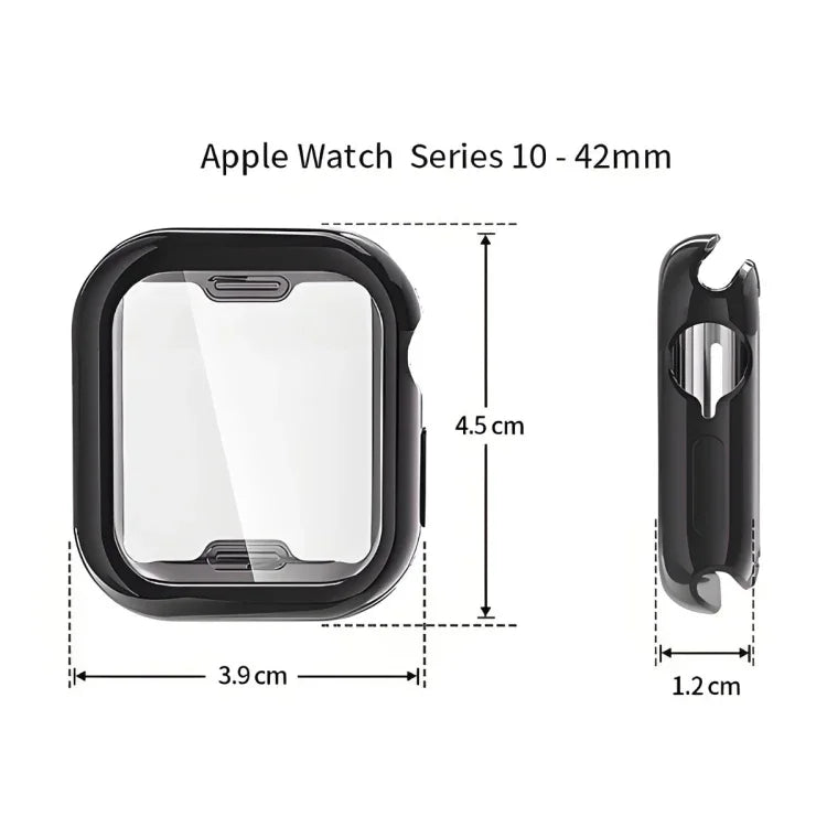 غطاء ناعم من TPU مطلي بالكهرباء مع فيلم شاشة من ENKAY Hat-Prince، لسلسلة Apple Watch 11 / 10 بمقاس 46مم، لسلسلة Apple Watch 11 / 10 بمقاس 42مم