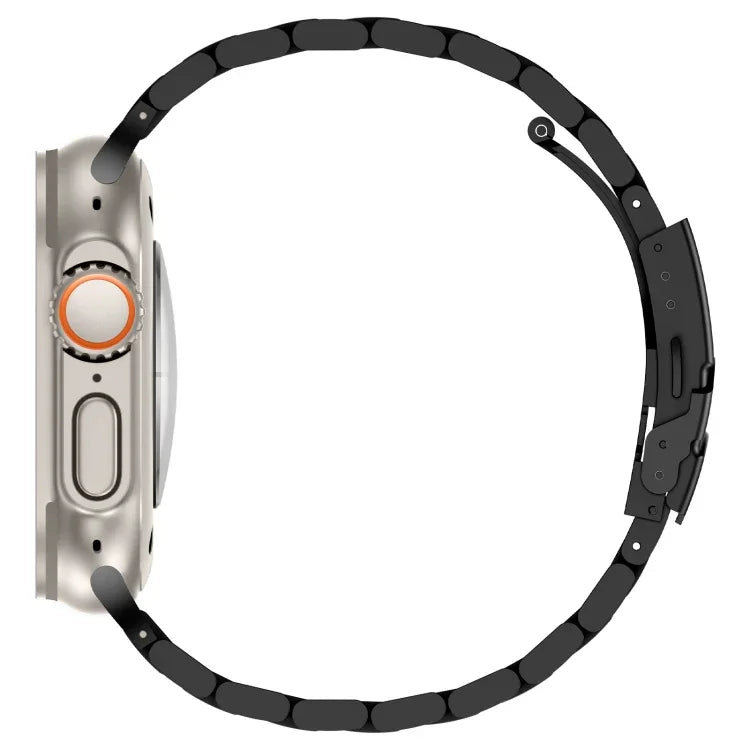 Three Beads Titanium Alloy Metal Watch Band, For Apple Watch Series 7 41mm, For Apple Watch Series 7 45mm, For Apple Watch Series 6 40mm, For Apple Watch Series 6 44mm, For Apple Watch Series 5 44mm, For Apple Watch Series 5 40mm                       ...
