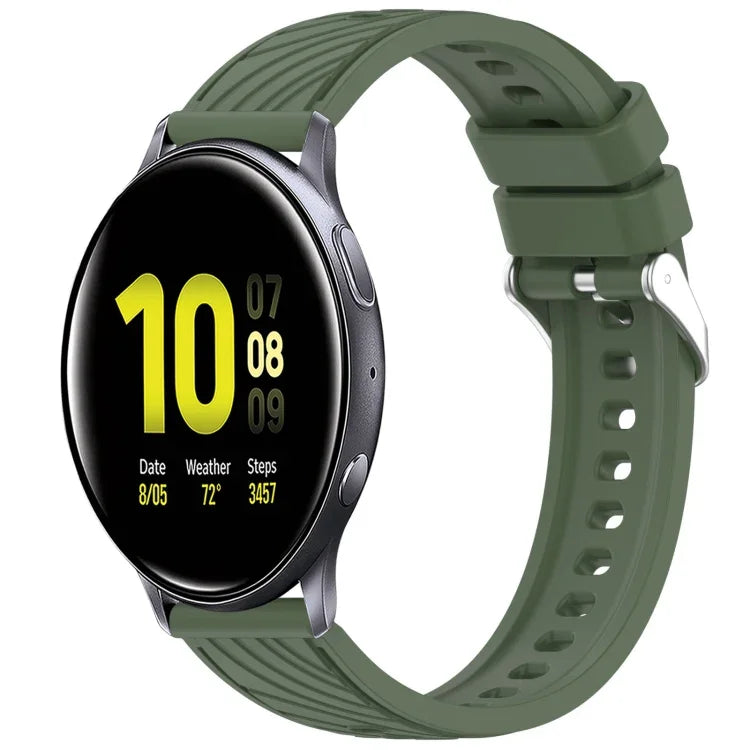 Stripe Texture Silicone 20mm Watch Band, For Samsung Galaxy Watch Active2 44mm, For Samsung Galaxy Watch Active2 40mm