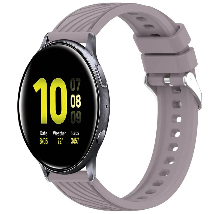 Stripe Texture Silicone 20mm Watch Band, For Samsung Galaxy Watch Active2 44mm, For Samsung Galaxy Watch Active2 40mm