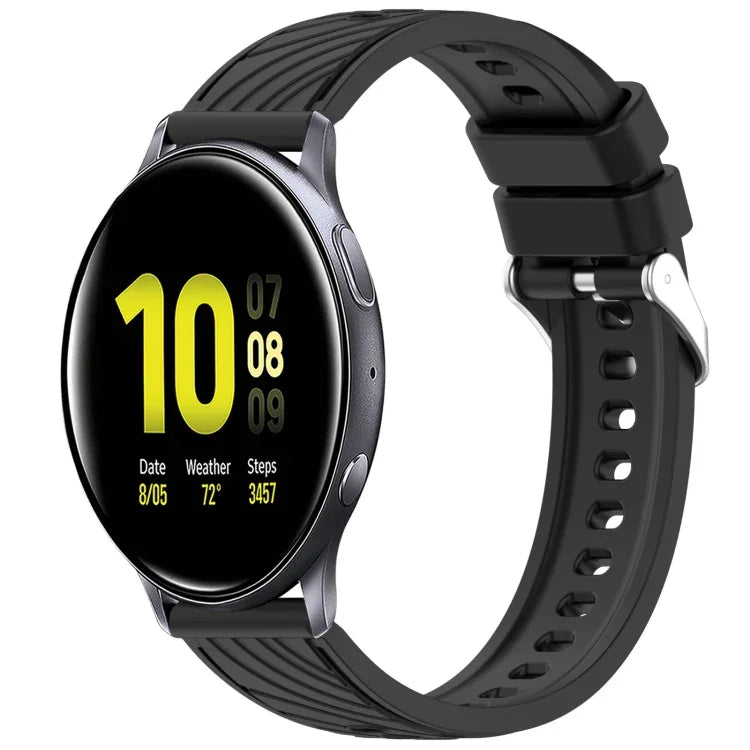 Stripe Texture Silicone 20mm Watch Band, For Samsung Galaxy Watch Active2 44mm, For Samsung Galaxy Watch Active2 40mm