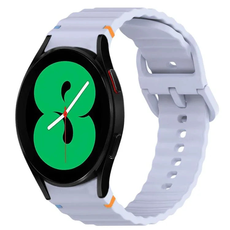 Wavy Grain Stitched Quick Release Silicone Watch Band, For Samsung Galaxy Watch 4 44mm, For Samsung Galaxy Watch 4 40mm, For Samsung  Galaxy Watch 4 Classic 46mm, For Samsung  Galaxy Watch 4 Classic 42mm