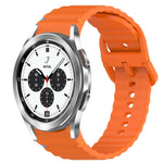 Wavy Grain Stitched Quick Release Silicone Watch Band, For Samsung Galaxy Watch 4 44mm, For Samsung Galaxy Watch 4 40mm, For Samsung  Galaxy Watch 4 Classic 46mm, For Samsung  Galaxy Watch 4 Classic 42mm