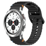 Wavy Grain Stitched Quick Release Silicone Watch Band, For Samsung Galaxy Watch 4 44mm, For Samsung Galaxy Watch 4 40mm, For Samsung  Galaxy Watch 4 Classic 46mm, For Samsung  Galaxy Watch 4 Classic 42mm