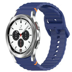 Wavy Grain Stitched Quick Release Silicone Watch Band, For Samsung Galaxy Watch 4 44mm, For Samsung Galaxy Watch 4 40mm, For Samsung  Galaxy Watch 4 Classic 46mm, For Samsung  Galaxy Watch 4 Classic 42mm