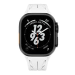 سوار ساعة من السيليكون مع إبزيم فراشة أسود من الفولاذ المقاوم للصدأ Tailor، لساعات Apple Watch مقاسات 44مم / 45مم / 46مم / 49مم