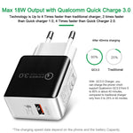 شاحن سريع QC 3.0 بسحب سلك بمنفذ USB واحد، قابس الاتحاد الأوروبي، QC 3.0 أسود، QC 3.0 أبيض
