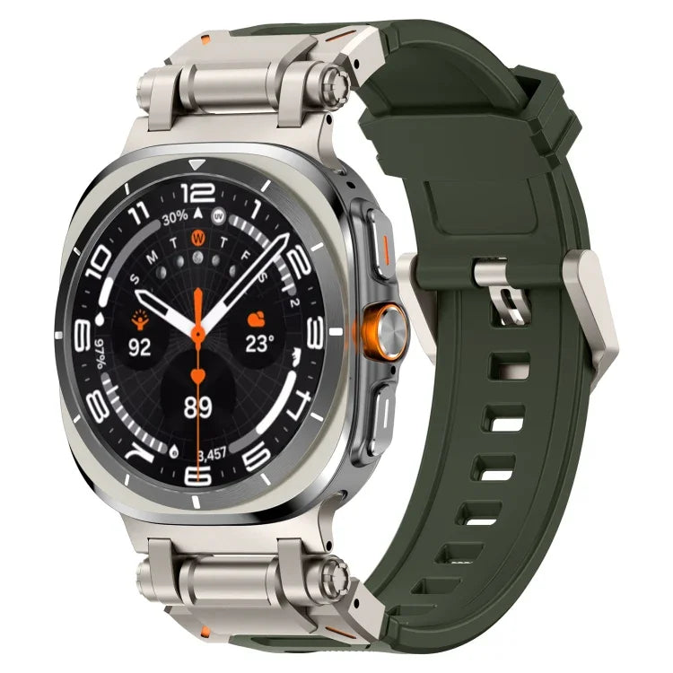 Titanium Connector Quick Release Silicone Watch Band, For Samsung Galaxy Watch Ultra 47mm / Ultra 2025