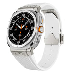 Titanium Connector Silver Buckle Silicone Watch Band, For Samsung Galaxy Watch Ultra 47mm / Ultra 2025