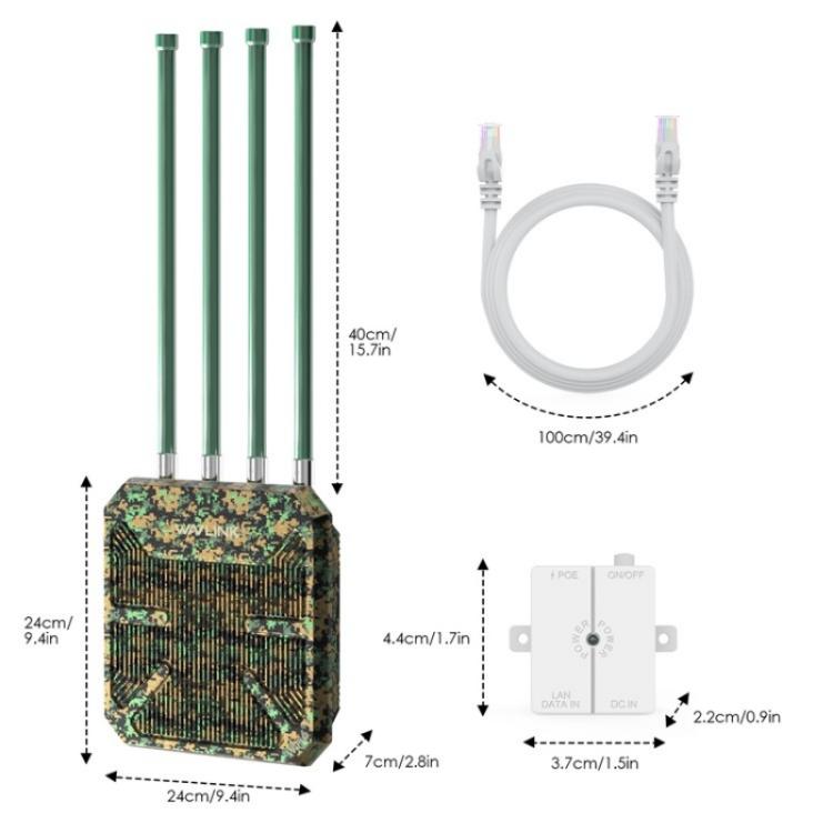 راوتر لاسلكي WAVLINK WN573HX1 WiFi 6 AX1800 ثنائي النطاق نقطة وصول واي فاي خارجية، قابس أمريكي، قابس أوروبي، قابس بريطاني، قابس أسترالي