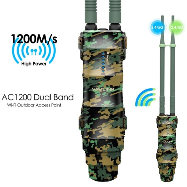 مقوي واي فاي خارجي مقاوم للماء IP67 WAVLINK WN570HA2 راوتر لاسلكي AC1200 ثنائي النطاق، قابس أمريكي، قابس أوروبي، قابس بريطاني، قابس أسترالي