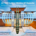 مقوي واي فاي خارجي مقاوم للماء IP67 WAVLINK WN570HA2 راوتر لاسلكي AC1200 ثنائي النطاق، قابس أمريكي، قابس أوروبي، قابس بريطاني، قابس أسترالي