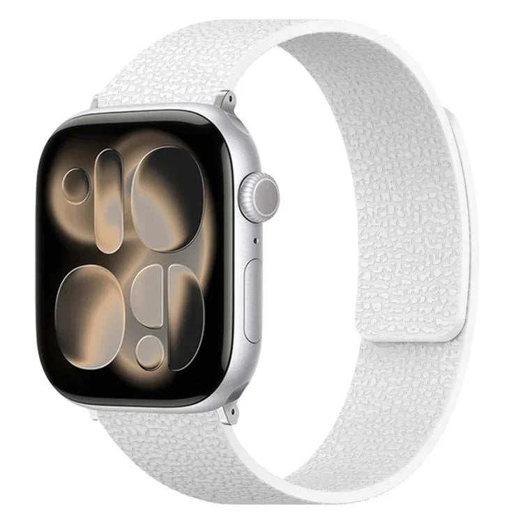 سوار ساعة سيليكون مغناطيسي بنقشة قشرة الليتشي، لساعات Apple Watch مقاسات 46مم / 49مم / 45مم / 44مم، لساعات Apple Watch مقاسات 42مم / 41مم / 40مم / 38مم