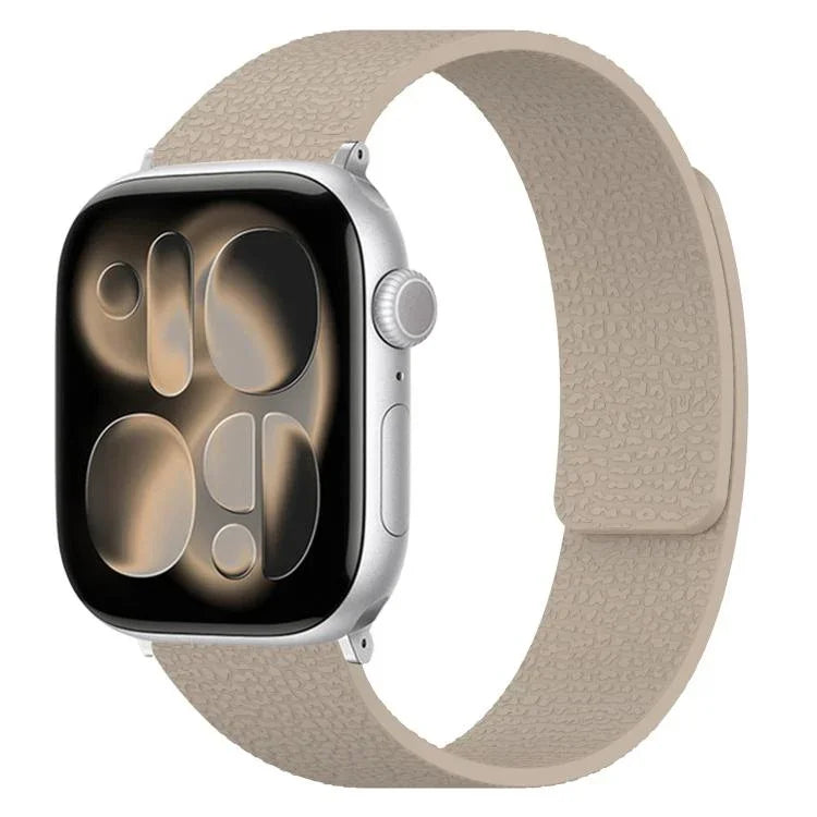سوار ساعة سيليكون مغناطيسي بنقشة قشرة الليتشي، لساعات Apple Watch مقاسات 46مم / 49مم / 45مم / 44مم، لساعات Apple Watch مقاسات 42مم / 41مم / 40مم / 38مم