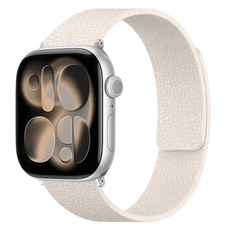 سوار ساعة سيليكون مغناطيسي بنقشة قشرة الليتشي، لساعات Apple Watch مقاسات 46مم / 49مم / 45مم / 44مم، لساعات Apple Watch مقاسات 42مم / 41مم / 40مم / 38مم