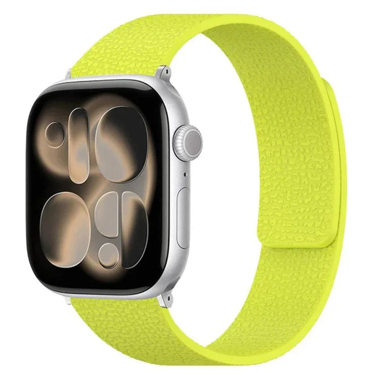 سوار ساعة سيليكون مغناطيسي بنقشة قشرة الليتشي، لساعات Apple Watch مقاسات 46مم / 49مم / 45مم / 44مم، لساعات Apple Watch مقاسات 42مم / 41مم / 40مم / 38مم