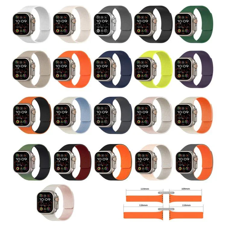 سوار ساعة سيليكون مغناطيسي بنقشة قشرة الليتشي، لساعات Apple Watch مقاسات 46مم / 49مم / 45مم / 44مم، لساعات Apple Watch مقاسات 42مم / 41مم / 40مم / 38مم