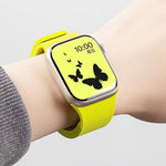 سوار ساعة سيليكون مغناطيسي بنقشة قشرة الليتشي، لساعات Apple Watch مقاسات 46مم / 49مم / 45مم / 44مم، لساعات Apple Watch مقاسات 42مم / 41مم / 40مم / 38مم