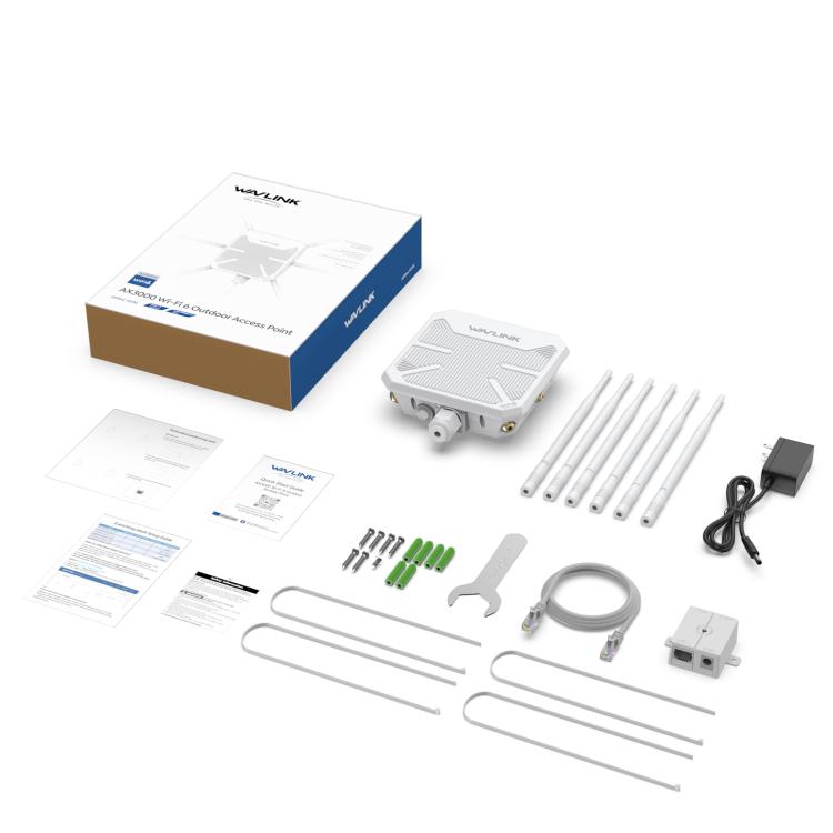 موسع واي فاي خارجي WAVLINK WN588HX3 AX3000 مع 6 هوائيات، مكرر واي فاي مزدوج النطاق، قابس أمريكي، بريطاني، أوروبي، أسترالي