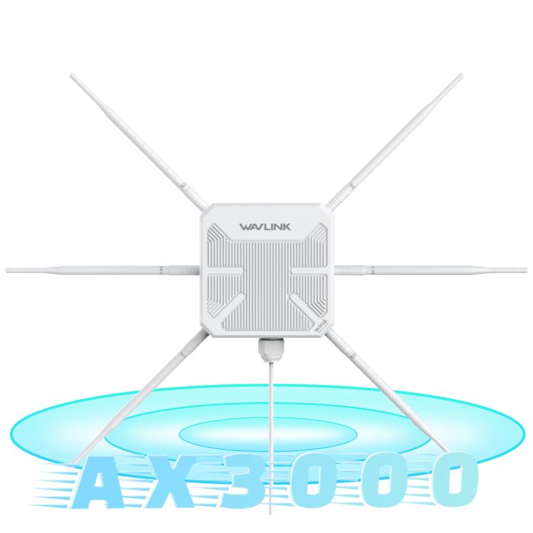 موسع واي فاي خارجي WAVLINK WN588HX3 AX3000 مع 6 هوائيات، مكرر واي فاي مزدوج النطاق، قابس أمريكي، بريطاني، أوروبي، أسترالي