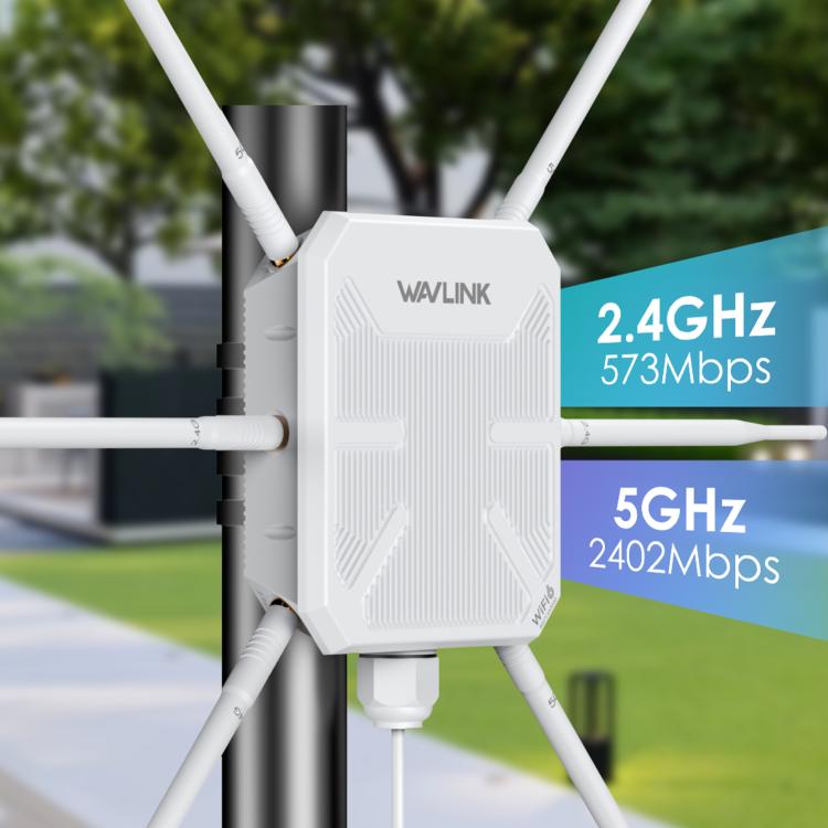 موسع واي فاي خارجي WAVLINK WN588HX3 AX3000 مع 6 هوائيات، مكرر واي فاي مزدوج النطاق، قابس أمريكي، بريطاني، أوروبي، أسترالي
