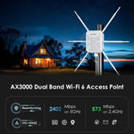 موسع واي فاي خارجي WAVLINK WN588HX3 AX3000 مع 6 هوائيات، مكرر واي فاي مزدوج النطاق، قابس أمريكي، بريطاني، أوروبي، أسترالي