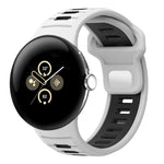 سوار ساعة من السيليكون بإبزيم عكسي بلونين، لساعات Google Pixel Watch 4 / Watch 3 45mm