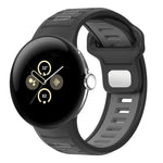 سوار ساعة من السيليكون بإبزيم عكسي بلونين، لساعات Google Pixel Watch 4 / Watch 3 45mm